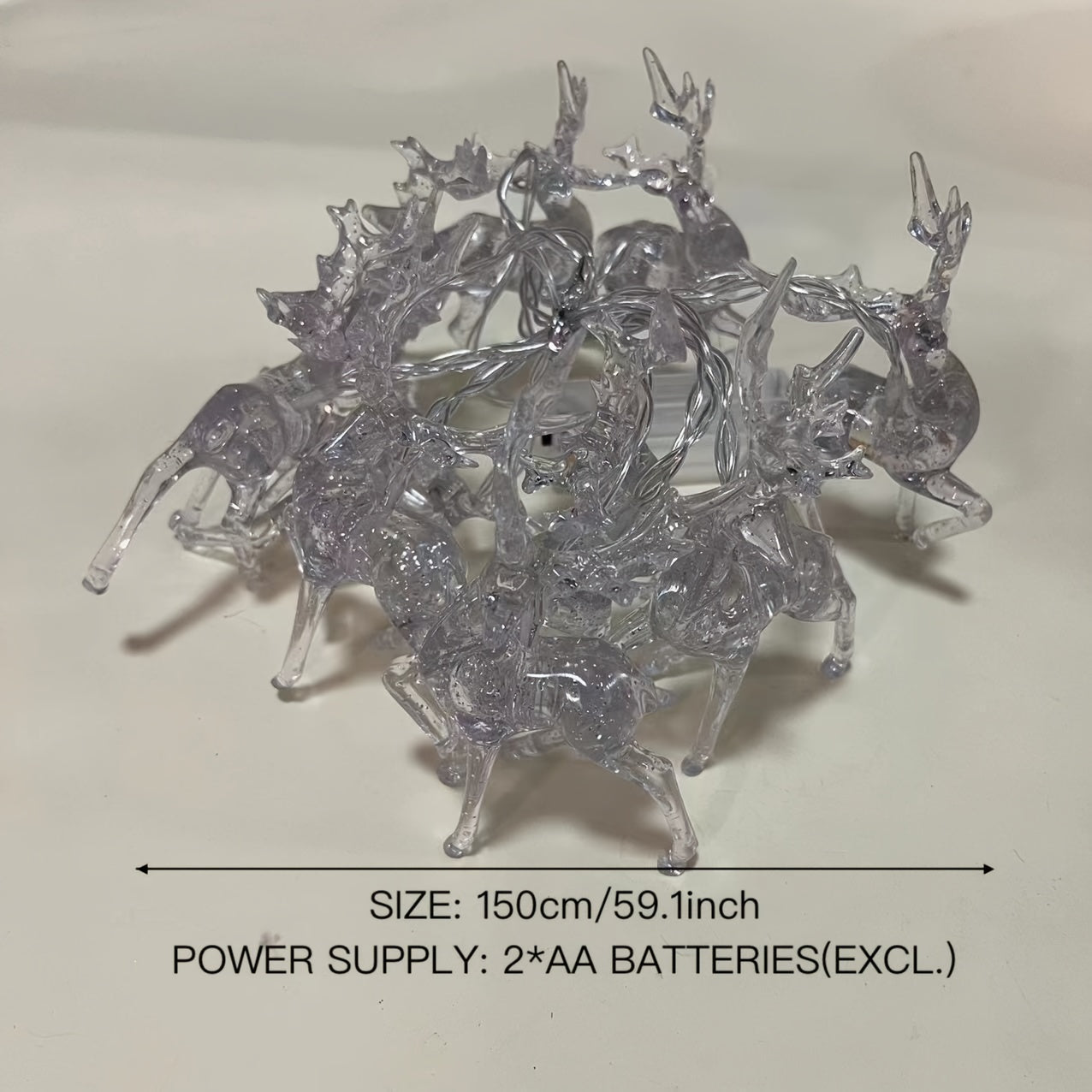 Weihnachts-Rentier-Lichterkette für Neujahr, Christbäume, Hochzeiten, Vorhänge, Innenkränze, Partys, Zimmer- Schlafzimmerdeko – Batteriebetrieb (Batterien nicht enthalten), Weihnachtslichter,Weihnachtsdekorationen für Zuhause,