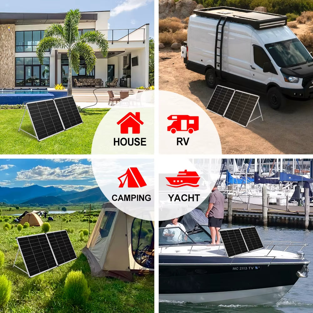 Dokio 200W Panel Solar plegable China 10A/20A 12V Controller Panel Solar Plegable Ragula/Cargador de Sistema Panel Solar