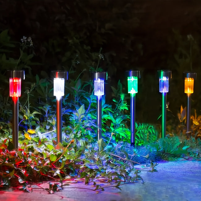 10er-Set Solar-LED-Lichter, Edelstahl-Pfostenbeleuchtung für Garten, Rasen, Weg, Terrasse & Einfahrt | Feiertagsdekoration & Weihnachtsschmuck | Perfektes festliches Geschenk mit farbenfrohem Leuchten
