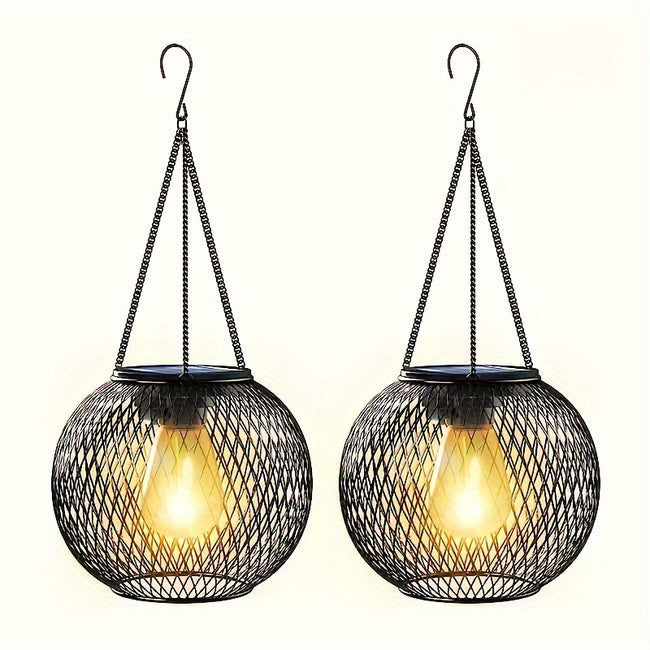 2 Stk./4 Stk. Neue Outdoor-Solarlaterne, Verbesserte Version Hängende Solarlampe für den Garten, Metallkronleuchter Dekorative Beleuchtung Solarbaumlicht Geeignet für Garten, Terrasse und Weg