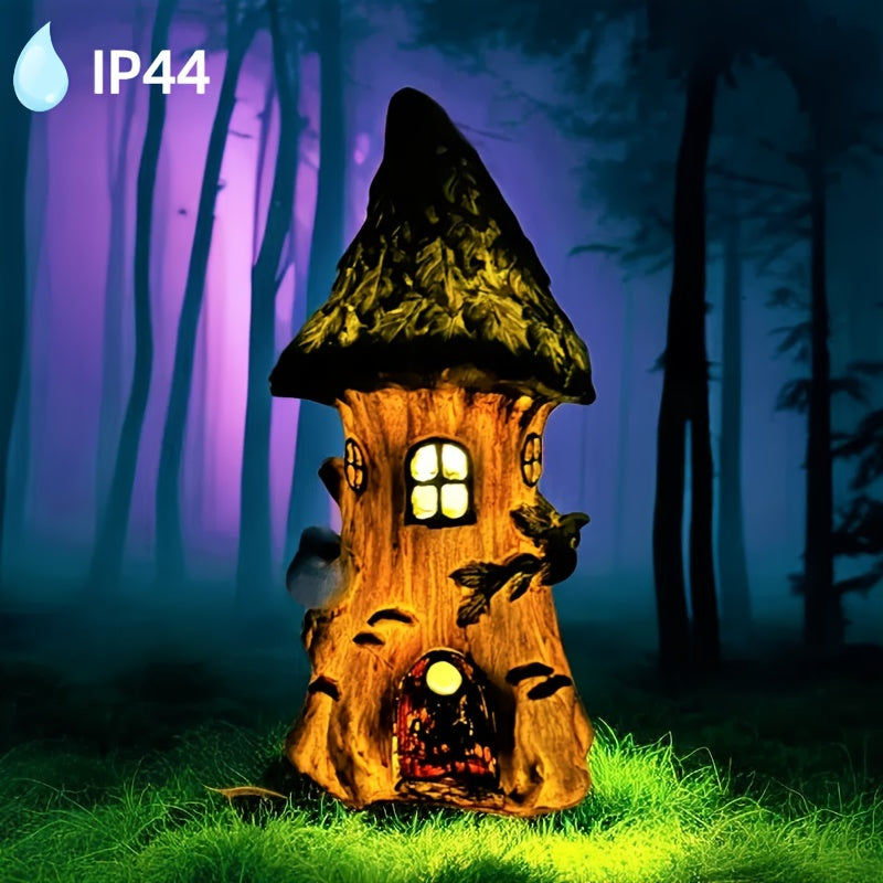 Solar Baumhaus Licht für Garten und Innenhof, Outdoor Rasen Dekorative Statue Landschaftslampe