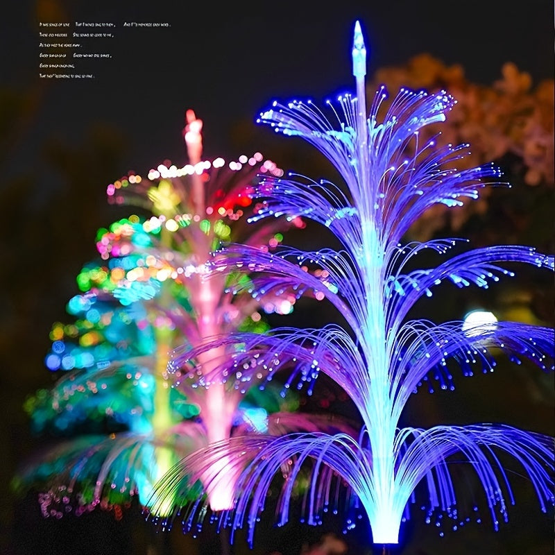 2 Stück Solar Fünf-Schichten Quallen Stern Lichter, Sieben-Farben Weihnachtsbaum Lichter, Wasserdichte Garten Rasen Boden Blumenarrangement Deko Lichter, Hof Fest Atmosphäre Party Deko Atmosphäre Lichter