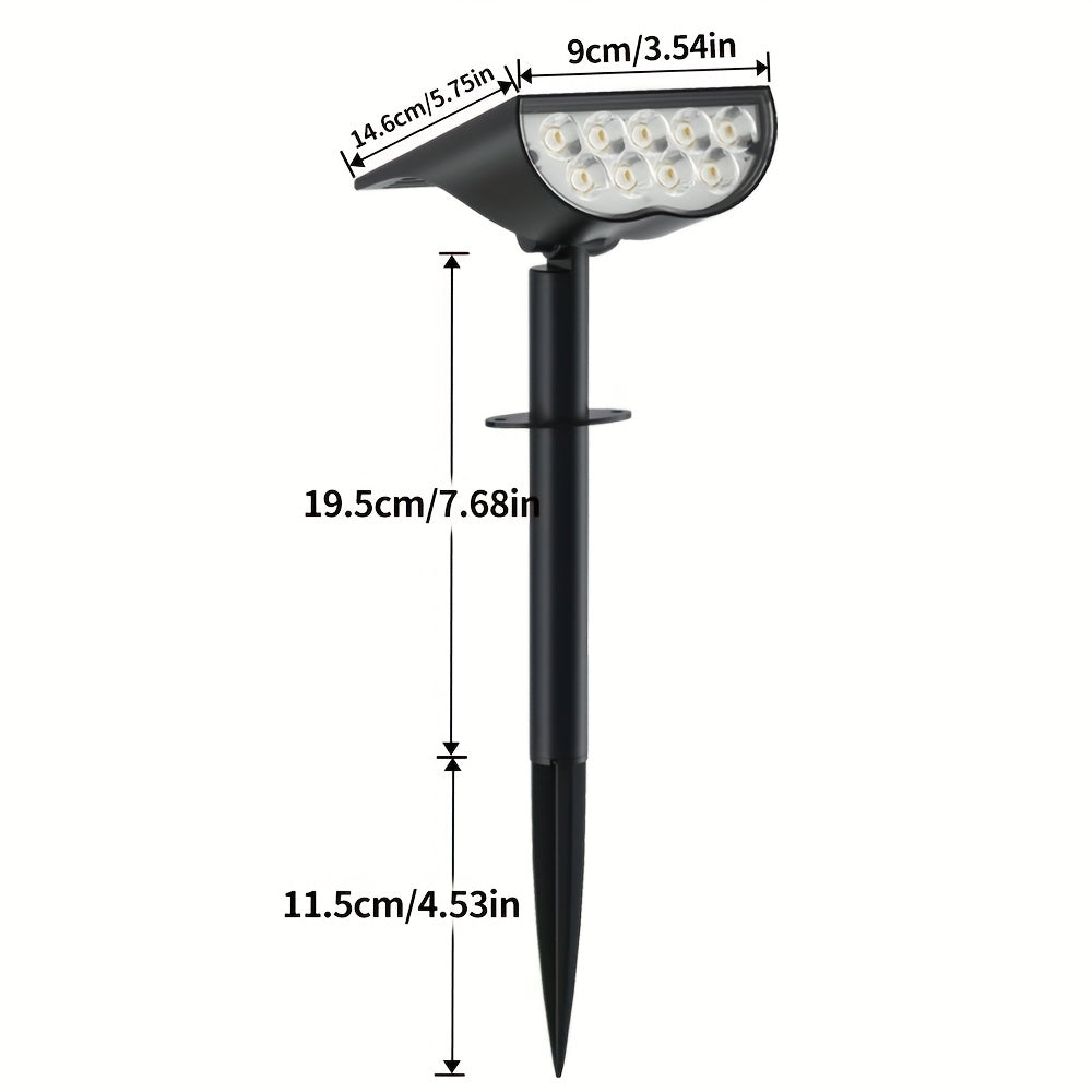 4 Stück Solar-Gartenleuchten mit 9 LEDs | 5 Beleuchtungsmodi | Solar-Baumlicht für Hof und Garten | Ohne Fernbedienung | Außenleuchte