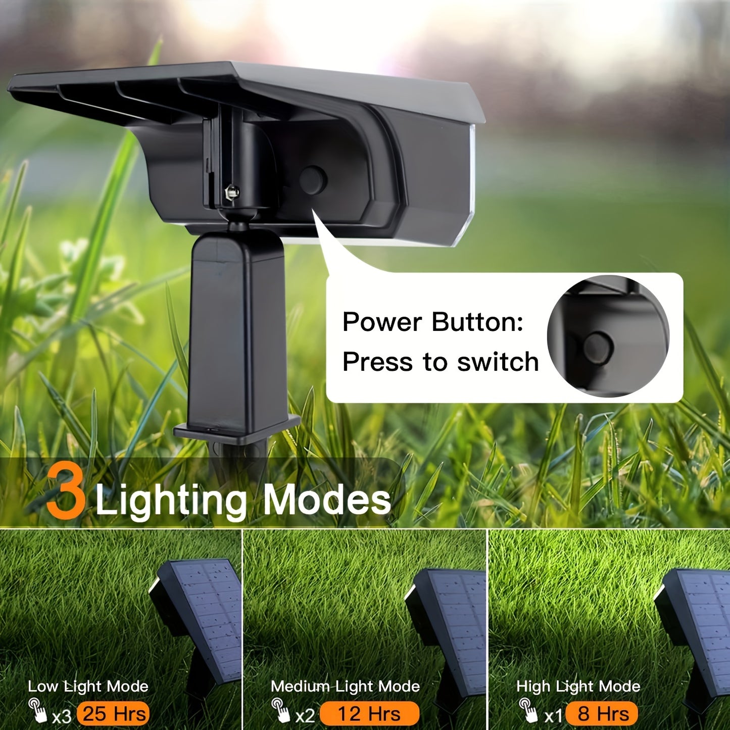 1/2/4/6 St  Solarbetriebene LED-Bodenlampen, 38 LED-Solargartenleuchten, Solar-Rasenleuchten, Solar-Spotlights, geeignet für Gärten, Höfe, Balkone, Rasenflächen, Wege, Villen, Partys, Spielplätze und Outdoor-Halloween-Dekorationen