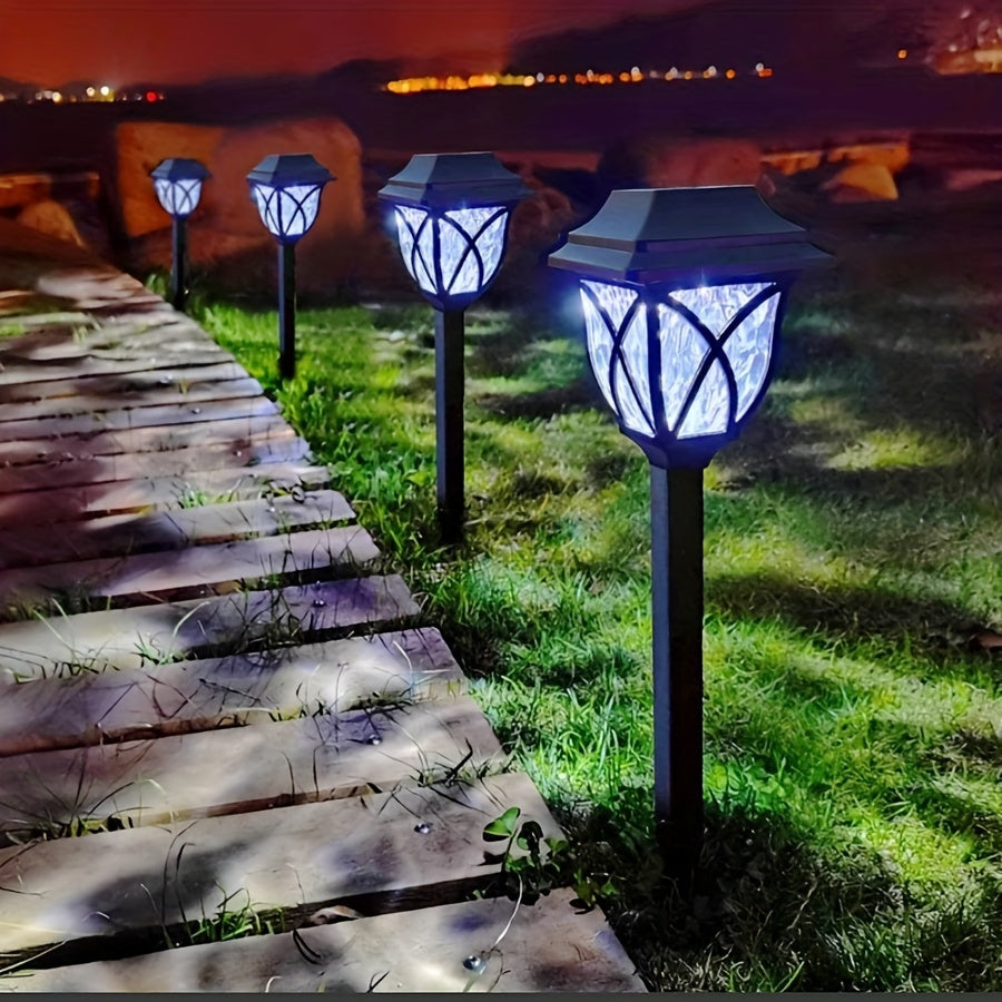 Solar-Gartenleuchten für den Außenbereich, 8er-Pack LED-Wegeleuchten, solarbetrieben, PP-Material, einfarbig, Solarbatterie, keine elektronischen Komponenten, ≤36V Betriebsspannung