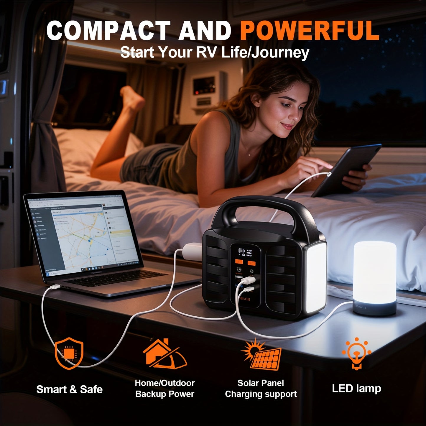 SBAOH Tragbare Powerstation T101-99Wh/194Wh | 150W/200W | Steckdose | Lithium-Akku mit AC/USB Ausgang | Solar-Kraftbank | Campingausrüstung | Ideal für Reisen, Camping Outdoor-Ausrüstung