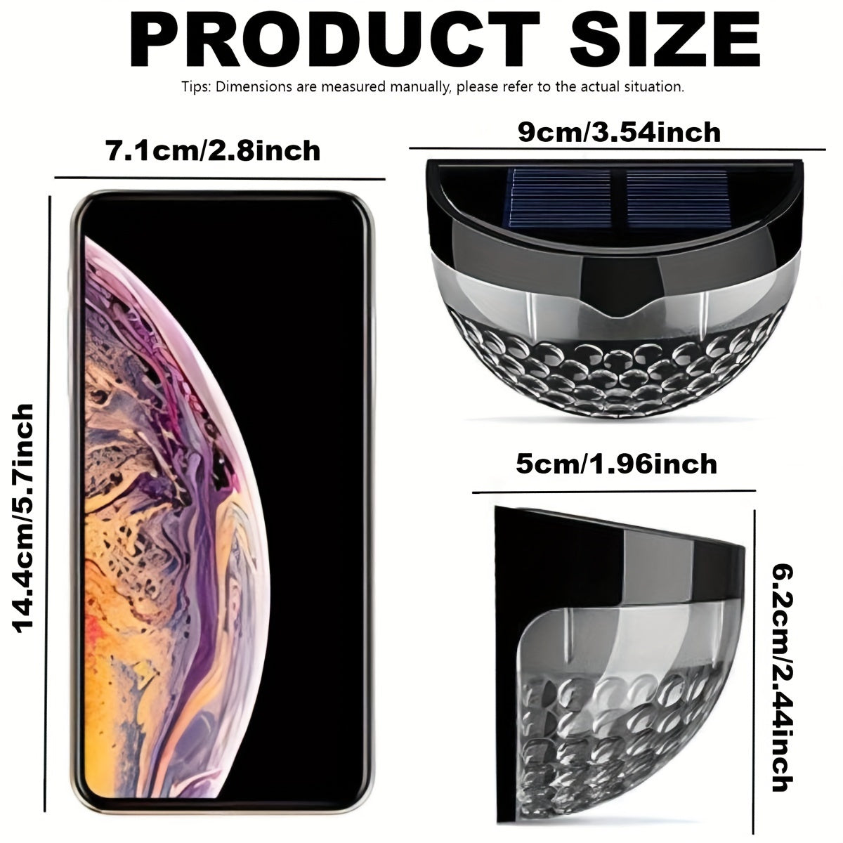 4/6 Stück Solar-Zaunleuchte Solar-Deckenleuchte Solar-Wandleuchte, perfekte Außenbeleuchtung für Zäune, geeignet für Zaun, Terrasse, Innenhof, Garage, Stufen und Treppen