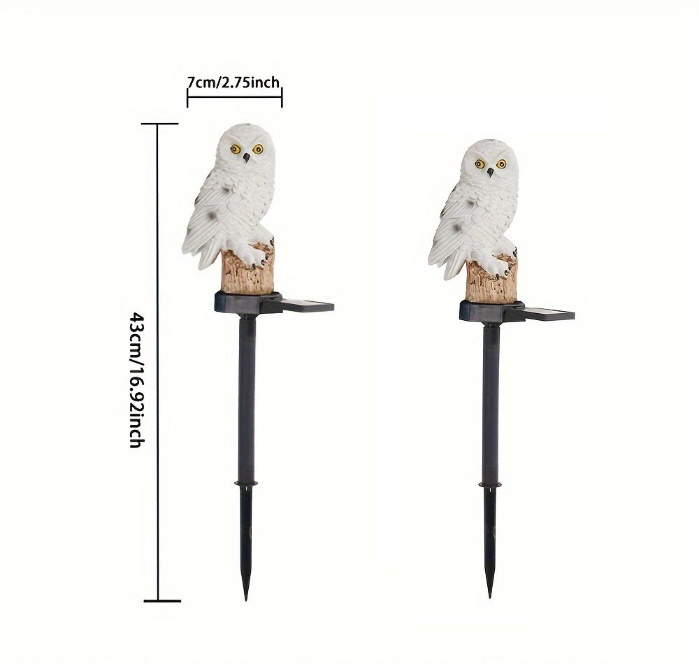 2er-Pack, Außen-Solar-Landschaftsskulpturlicht, Eulenharz-Bodensteckerleuchte, Tier-Elemente Garten-Dekor Ambiente Landschaftsflutlicht, Geeignet für Garten, Terrasse, Blumenbeet, Veranda Dekoration