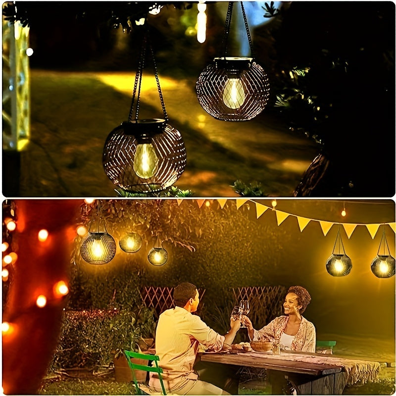2 Stk./4 Stk. Neue Outdoor-Solarlaterne, Verbesserte Version Hängende Solarlampe für den Garten, Metallkronleuchter Dekorative Beleuchtung Solarbaumlicht Geeignet für Garten, Terrasse und Weg