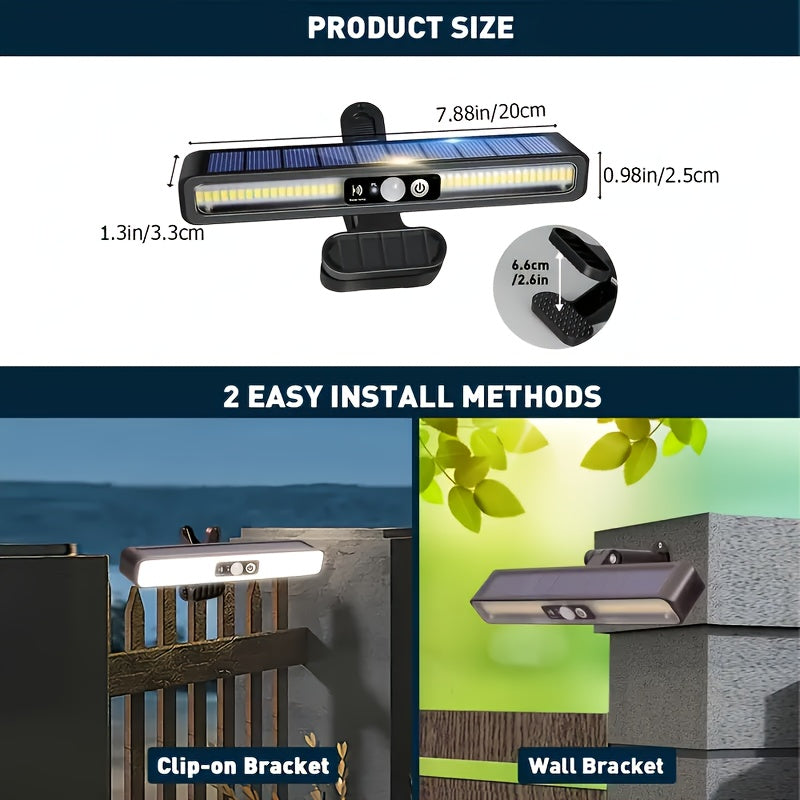 Spätsommer-Angebot: 2er-Pack Solarbetriebene Bewegungsmelder-Wandleuchten | Solargartenlichter | Außenstrahler von Dämmerung bis Morgengrauen für Gewerbliche Straßenbeleuchtung – Ideal für Gärten,