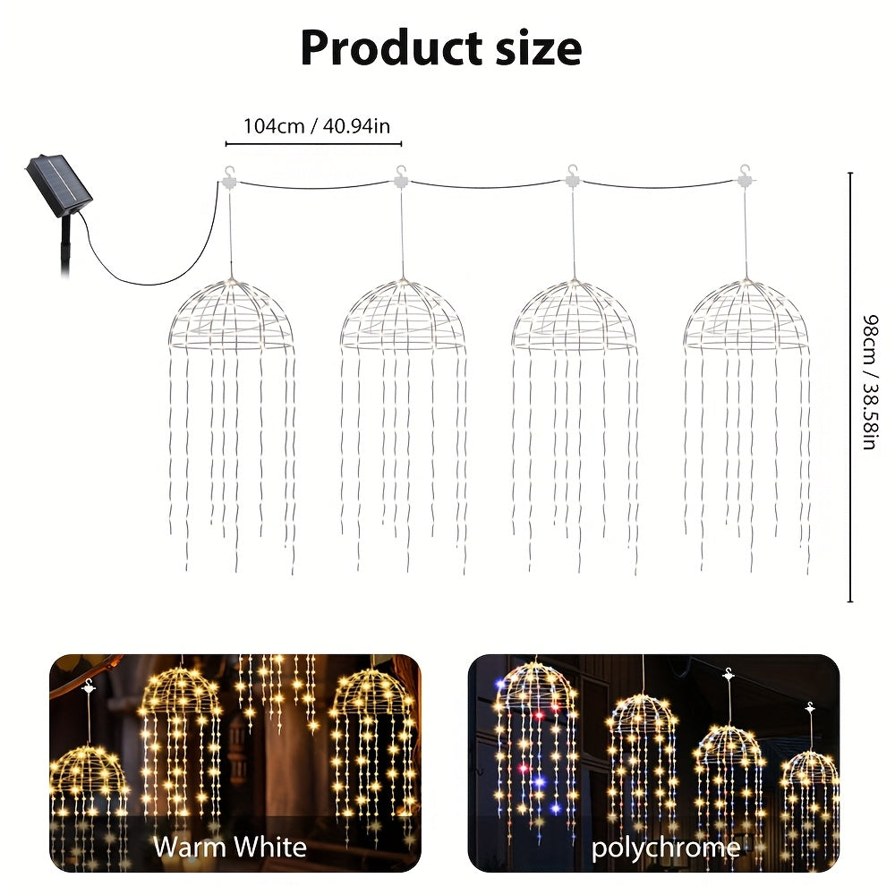 4 Stück schwebende Solar-Jellyfish-Lichter für draußen, Smart-Lichter,geeignet für Höfe, Schirme, Dachvorsprünge, Gärten, Bäume, Zelte, Weihnachtsdekorat