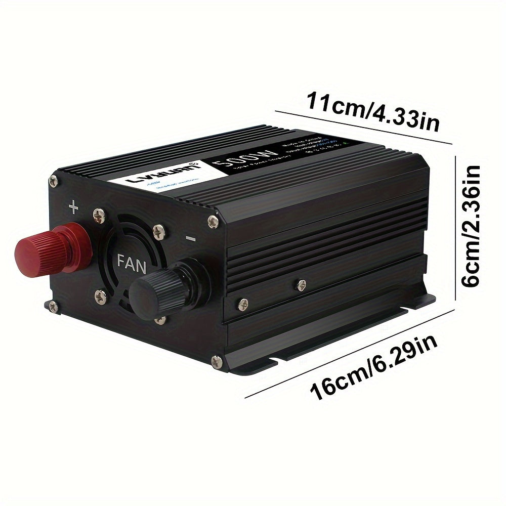 500W Auto Power Inverter DC 12V zu AC 230V AC Converter mit Euro AC Steckdose und Dual USB Auto Ladegerät für Auto Home Laptops, ohne Batterie