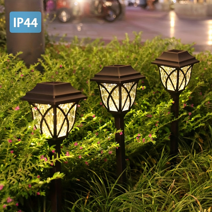 Solar-Gartenleuchten für den Außenbereich, 8er-Pack LED-Wegeleuchten, solarbetrieben, PP-Material, einfarbig, Solarbatterie, keine elektronischen Komponenten, ≤36V Betriebsspannung