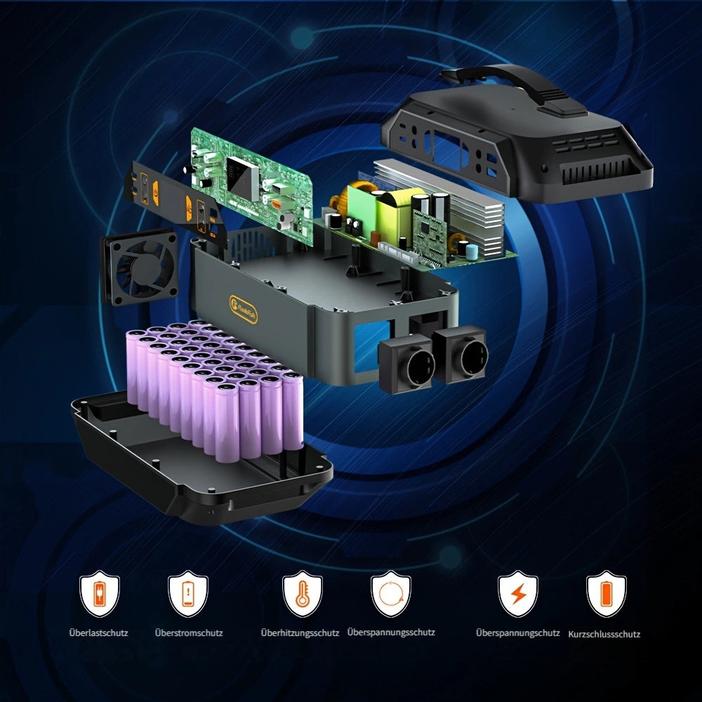 FlashFish Tragbare Power Station 330 W (600 W Spitze), Power Station 288.6 Wh/, 230V Reine Sinuswelle 9 Ausgänge Batterie Power Generator für Camping Wohnmobil und als Notfallgenerator, Camping Stromversorgung, Tragbare Elektrizität, Leichter Generator