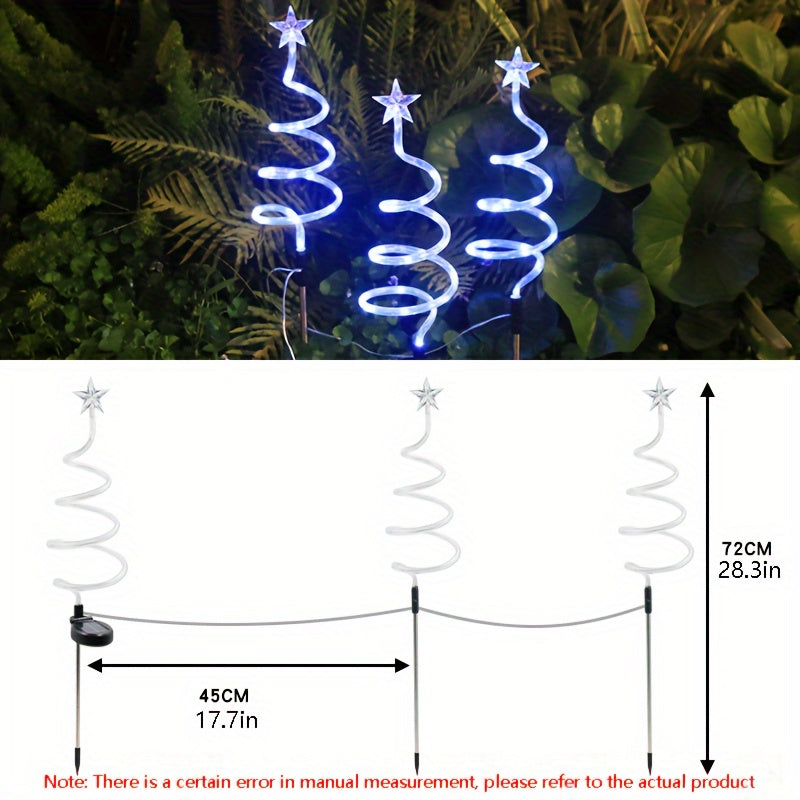 Solarbetriebene Stern- & Weihnachtsbaum-Rasenlichter - Dekorative Bodenlichter für den Außenbereich mit Mehreren Farboptionen, Perfekt für Gärten und Terrassen, Weihnachtsdekoration