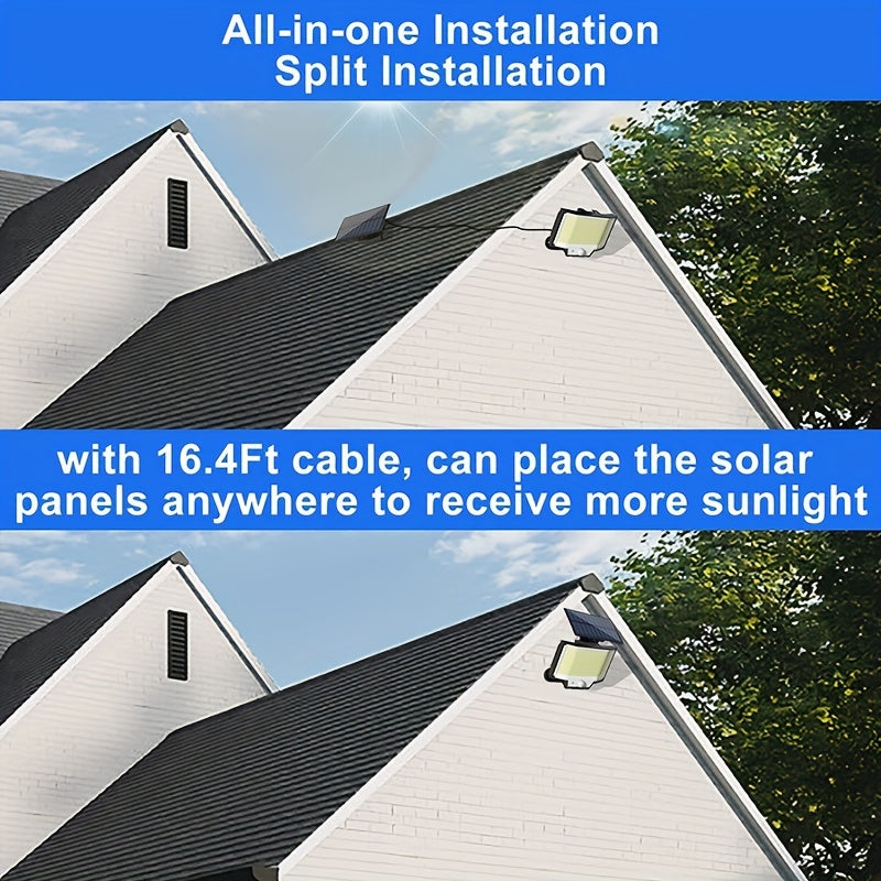 1 Stück/2 Stück Outdoor Solar-Separat-Panel Solar-Powered Spot-Licht 200 LED Super-Hellig Bewegungs-Sensor Solar-Power Garten-Wand-Licht 3 Arbeits-Modes Dusk-to-Dawn Beleuchtung für Garten, Patio, Backyard. Straßen-Licht, Wand-Lampe mit 5.03meter Kabel