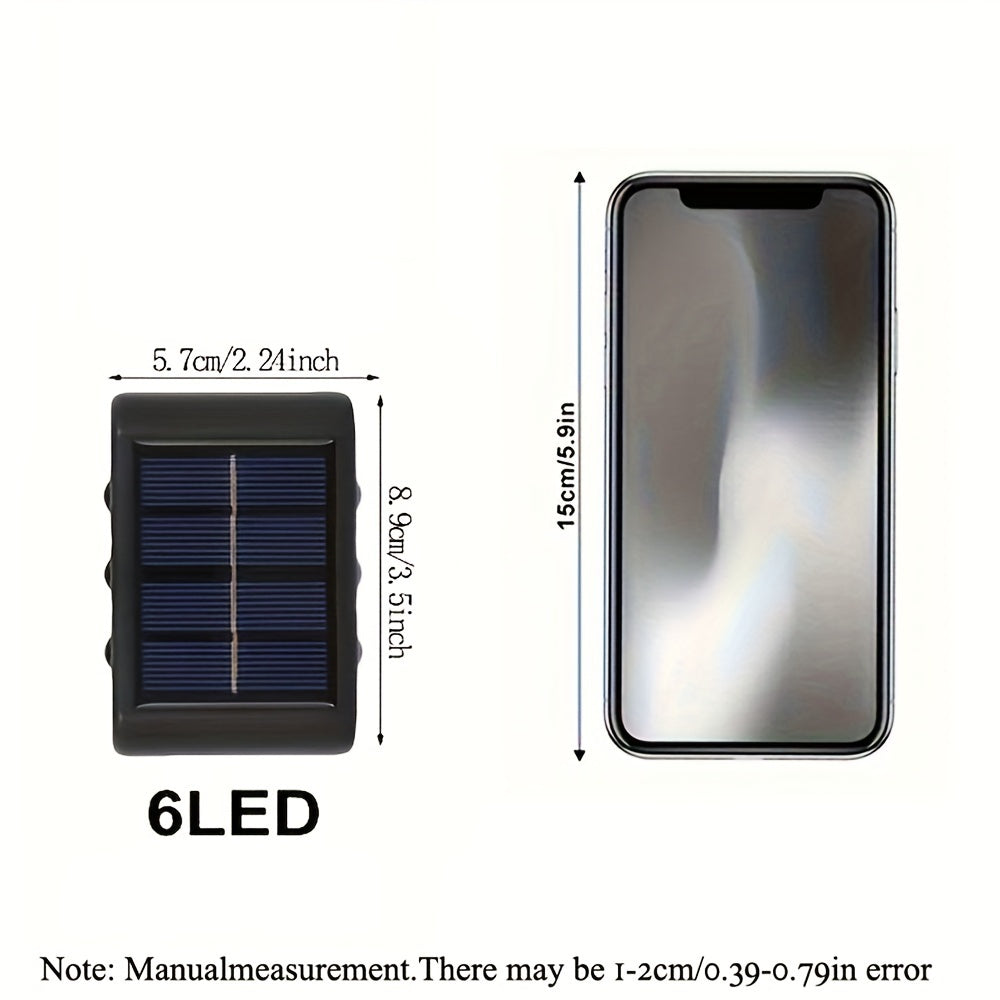 2/4/6/8 Stück Solar Außenwandlichter zur Beleuchtung Ihres Gartens und Balkons, Waschbare Doppelkopf-Solarlampe für Halloween, Weihnachten, Thanksgiving, Neujah