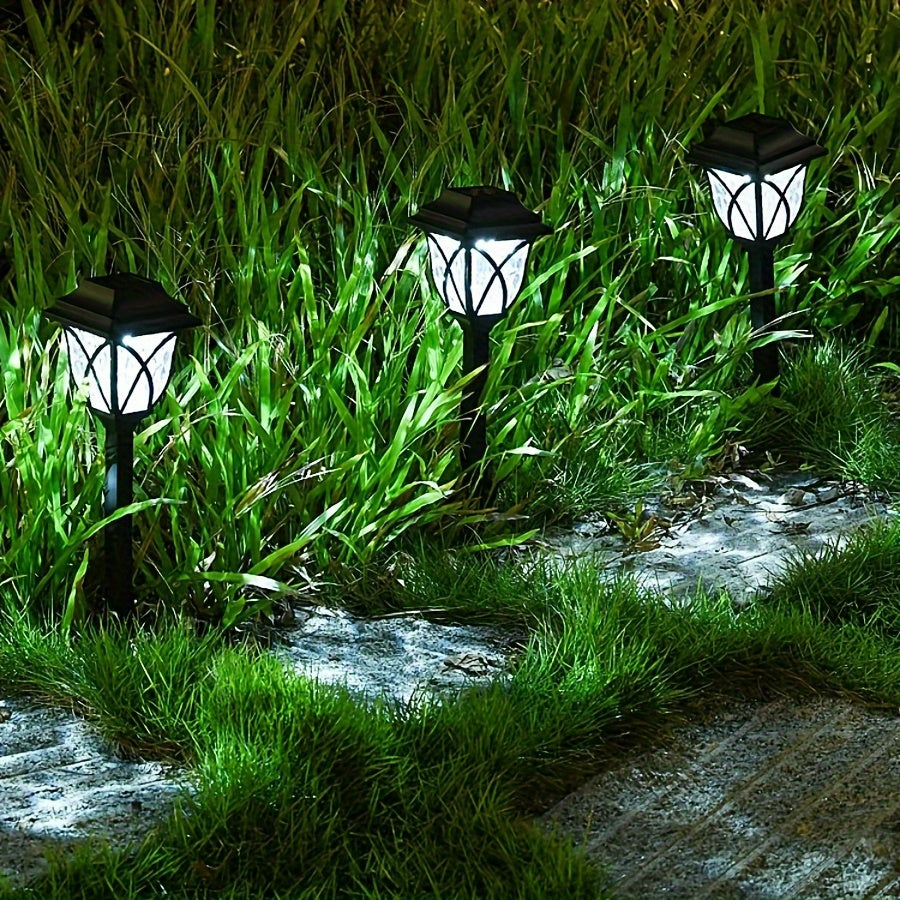 Solar-Gartenleuchten für den Außenbereich, 8er-Pack LED-Wegeleuchten, solarbetrieben, PP-Material, einfarbig, Solarbatterie, keine elektronischen Komponenten, ≤36V Betriebsspannung