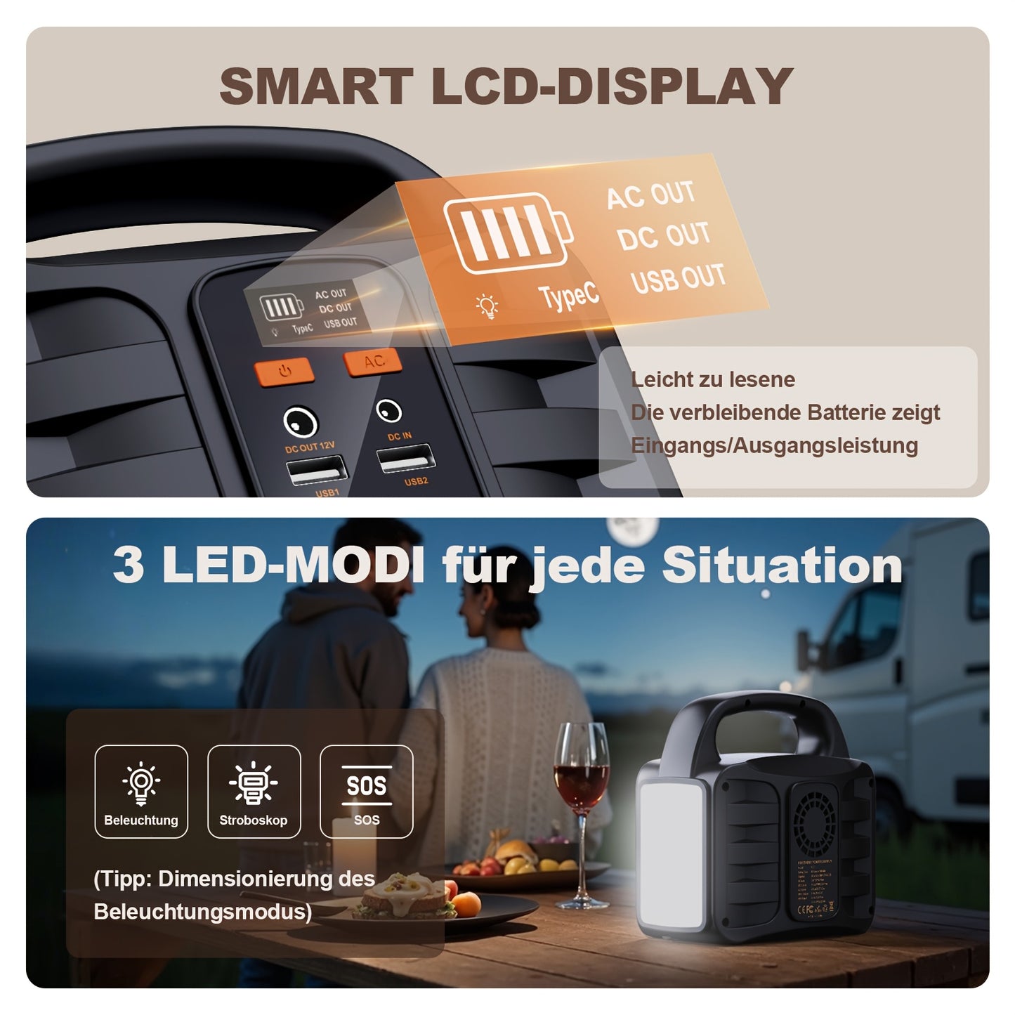 SBAOH Tragbare Powerstation T101-99Wh/194Wh | 150W/200W | Steckdose | Lithium-Akku mit AC/USB Ausgang | Solar-Kraftbank | Campingausrüstung | Ideal für Reisen, Camping Outdoor-Ausrüstung