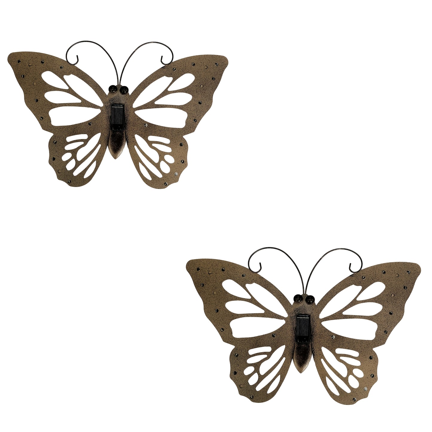 1 Stück/2 Stück Solarleuchten, Vintage Wandhängende Schmetterlinge, IP44 Außen-Dekolichter für Garten, Terrasse und Rasen, Halloween Weihnachten Valentinstag Hochzeit Geburtstag Party Deko-Lichter, Geschenke für Familie & Freunde