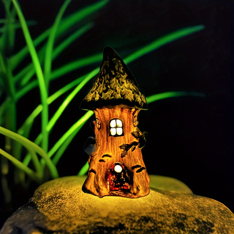 Solar Baumhaus Licht für Garten und Innenhof, Outdoor Rasen Dekorative Statue Landschaftslampe