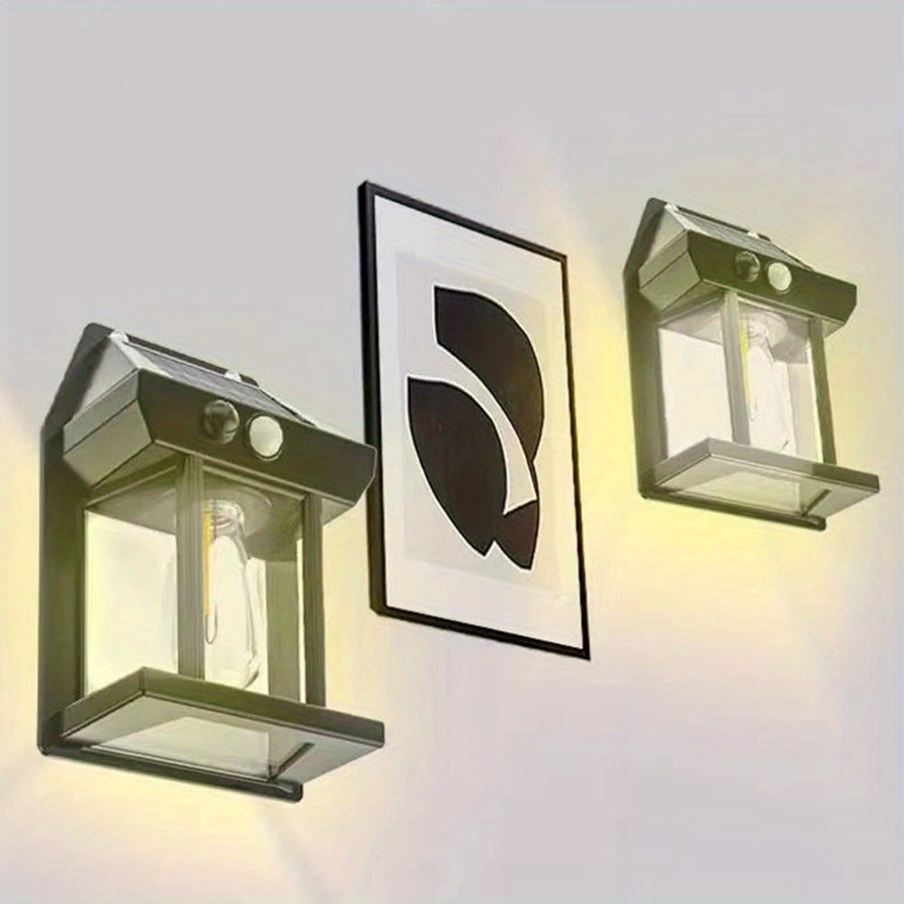 1 Stück Solar-Bewegungsmelder für den Außenbereich, 3 Modi/Wolframdraht, kabellose Solar-Sicherheitsleuchten für das Haus, Solar-Wandleuchten für den Außenbereich für Haustür, Hinterhof, Garage, Terrasse (Warmweiß)