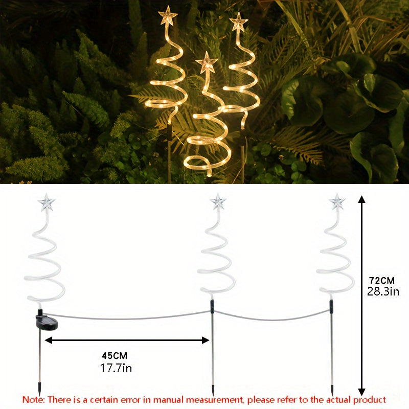 Solarbetriebene Stern- & Weihnachtsbaum-Rasenlichter - Dekorative Bodenlichter für den Außenbereich mit Mehreren Farboptionen, Perfekt für Gärten und Terrassen, Weihnachtsdekoration