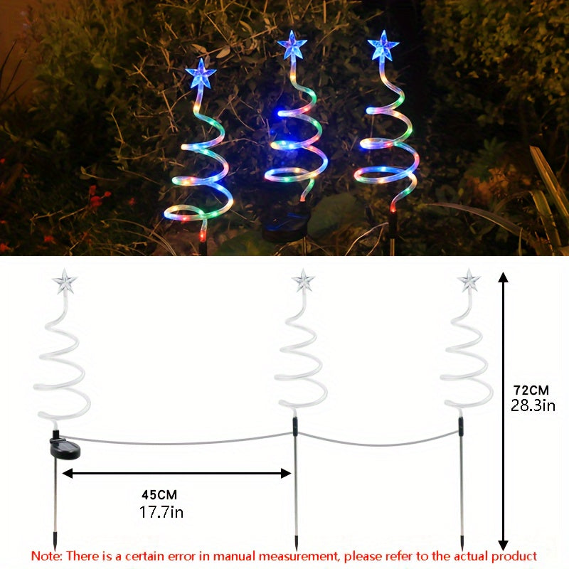 Solarbetriebene Stern- & Weihnachtsbaum-Rasenlichter - Dekorative Bodenlichter für den Außenbereich mit Mehreren Farboptionen, Perfekt für Gärten und Terrassen, Weihnachtsdekoration
