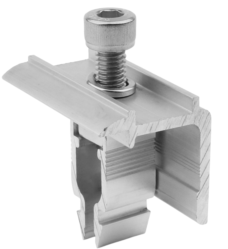 Solar Halterung Ziegeldach Set für1/2/3/4 Module, Upgrade 350MM Aluprofil und Photovoltaik Dachhaken, Solarmodul Halterung Ziegeldach Einstellbare Klemmen für Modul Dicke 30mm-45mm MZD10