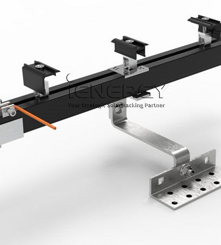 Schwarz Solar Halterung Ziegeldach Set für1/2/3/4 Module, Upgrade 350MM Aluprofil und Photovoltaik Dachhaken, Solarmodul Halterung Ziegeldach Einstellbare Klemmen für Modul Dicke 30mm-45mm MZD10