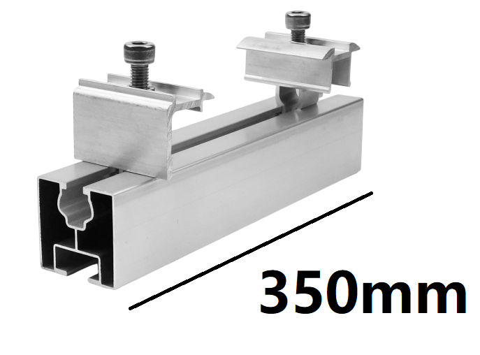 Solar Halterung Ziegeldach Set für1/2/3/4 Module, Upgrade 350MM Aluprofil und Photovoltaik Dachhaken, Solarmodul Halterung Ziegeldach Einstellbare Klemmen für Modul Dicke 30mm-45mm MZD10