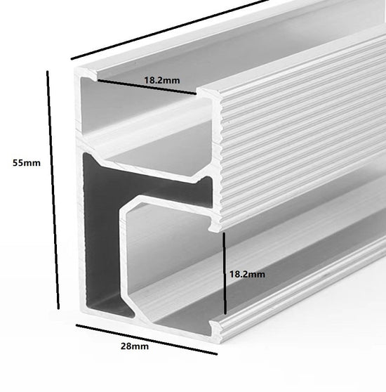 Solarmodul Photovoltaik Montage-Set 3x0,8m Aluprofil 28X55 inklusive Montagezubehör | Montageschiene PV-Anlage PV Solarpanele | Aluminiumprofil für Solaranlagen Systemprofil Montageprofil 2,4m