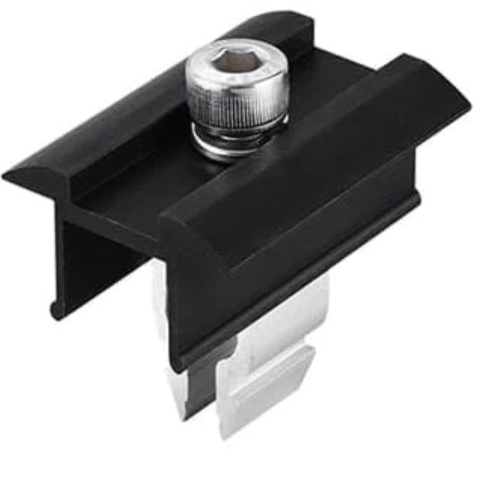 Schwarz Solar Halterung Ziegeldach Set für1/2/3/4 Module, Upgrade 350MM Aluprofil und Photovoltaik Dachhaken, Solarmodul Halterung Ziegeldach Einstellbare Klemmen für Modul Dicke 30mm-45mm MZD10