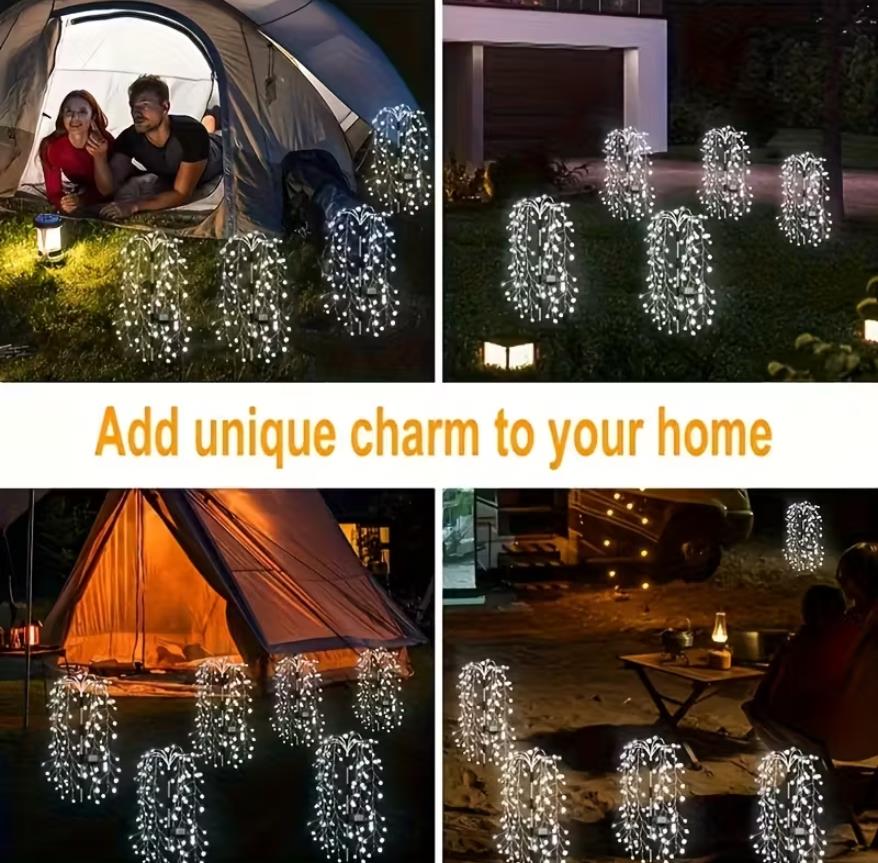 1 Stk. Solarleuchten Außen-Garten mit Automatischem Ein-/Ausschalten, Hochwertige 120/200 LED Solar-Feuerwerk-Lichterkette mit 8 Beleuchtungsmodi (Blinkend/Stabil/Flammeneffekt), Solar-Außenlicht für Garten, Weihnachtslicht, Solar-Außenbeleuchtung