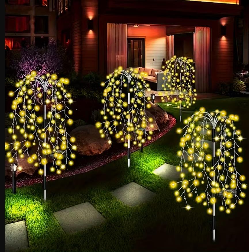 1 Stk. Solarleuchten Außen-Garten mit Automatischem Ein-/Ausschalten, Hochwertige 120/200 LED Solar-Feuerwerk-Lichterkette mit 8 Beleuchtungsmodi (Blinkend/Stabil/Flammeneffekt), Solar-Außenlicht für Garten, Weihnachtslicht, Solar-Außenbeleuchtung