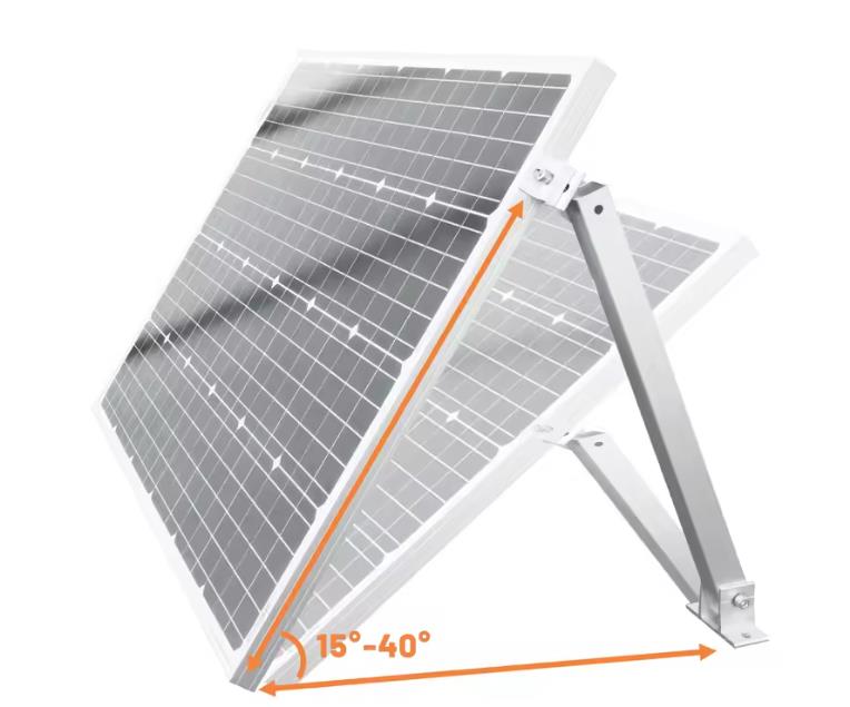 Montageset für Balkonkraftwerk | 2 Stück Solarmodul Halterung | individuell verstellbar | Inkl. Schrauben- & Muttern- Set |Alu Solarpanel Halterung Flachdach | Silber Mos01