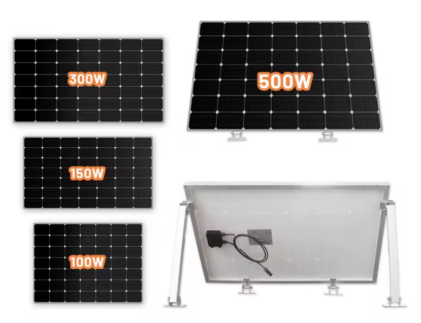 Montageset für Balkonkraftwerk | 2 Stück Solarmodul Halterung | individuell verstellbar | Inkl. Schrauben- & Muttern- Set |Alu Solarpanel Halterung Flachdach | Silber Mos01