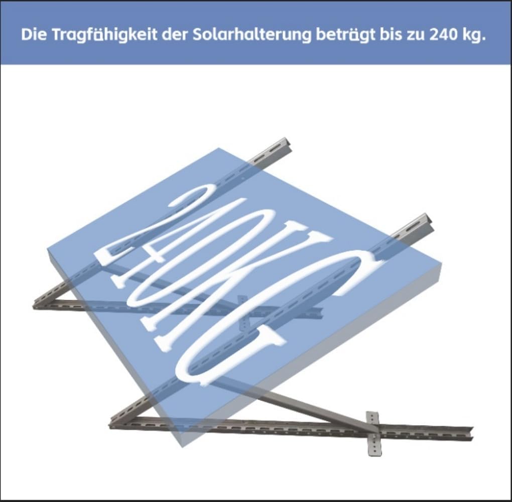 m4solar M03 Schwer aus Stahl für 1 Solarmodul (100W-600W), 0-90° Verstellbar Halterung ,PV Aufständerung Balkonkraftwerk Halterung Solarpanel Flachdach, Wand, Wohnmobil,Boot