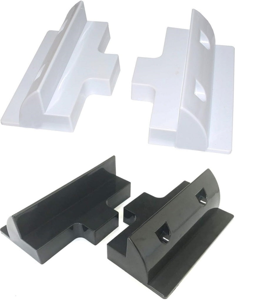 Black/White Solar Panel Mounting Brackets, UV Resistant ABS Solar Panel Mounting Brackets, Drill Free Corner Bracket Support for Wood Frame, Boat, RV, Caravan, Hood