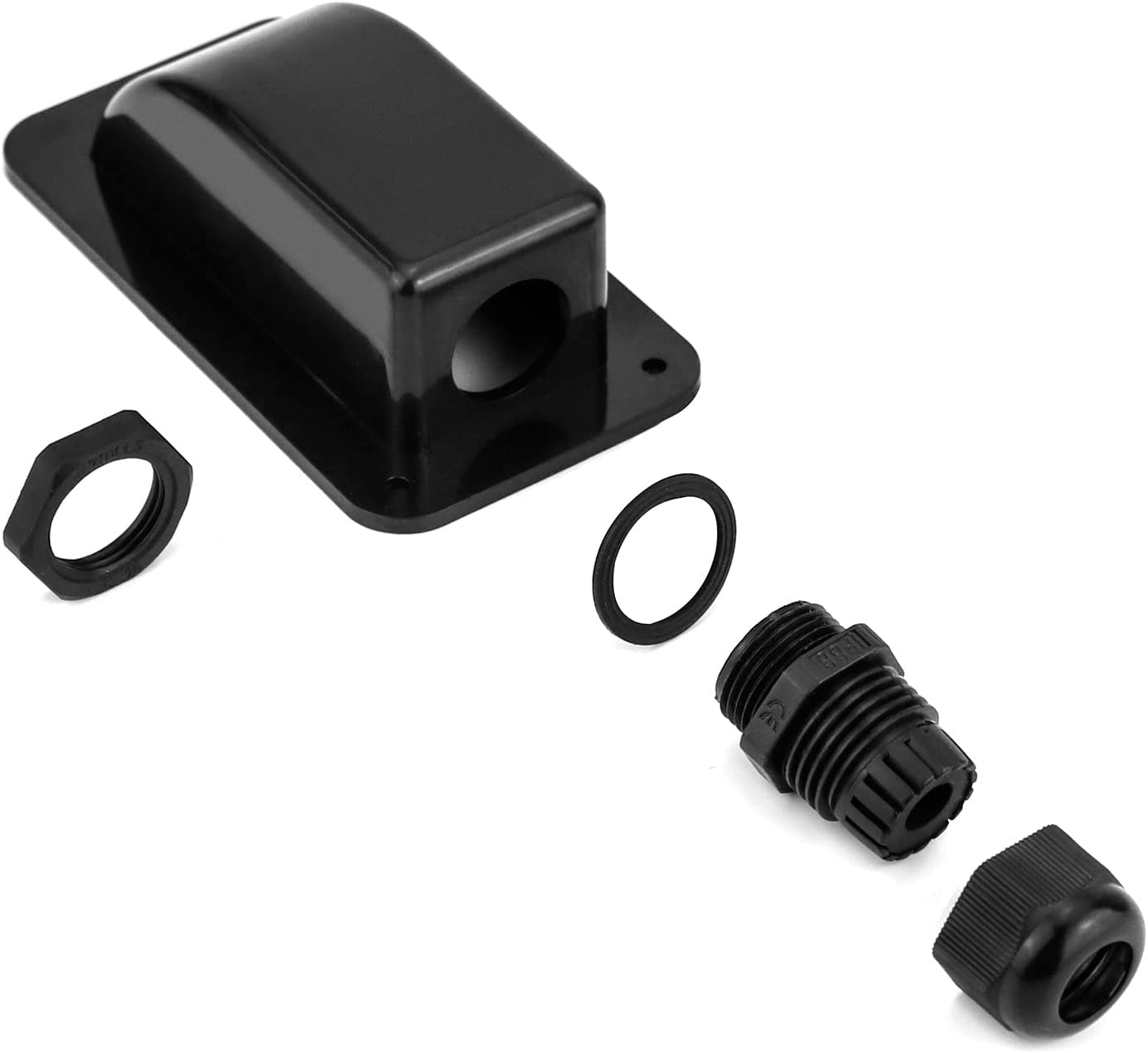 Solar Kabel Eingangsverschraubung Wasserdicht ABS Doppelkabel Kabelverschraubung Box Dachkabel Eingangsverschraubung Solar Panel Anschluss Anschlussdose für Wohnmobil Photovoltaik