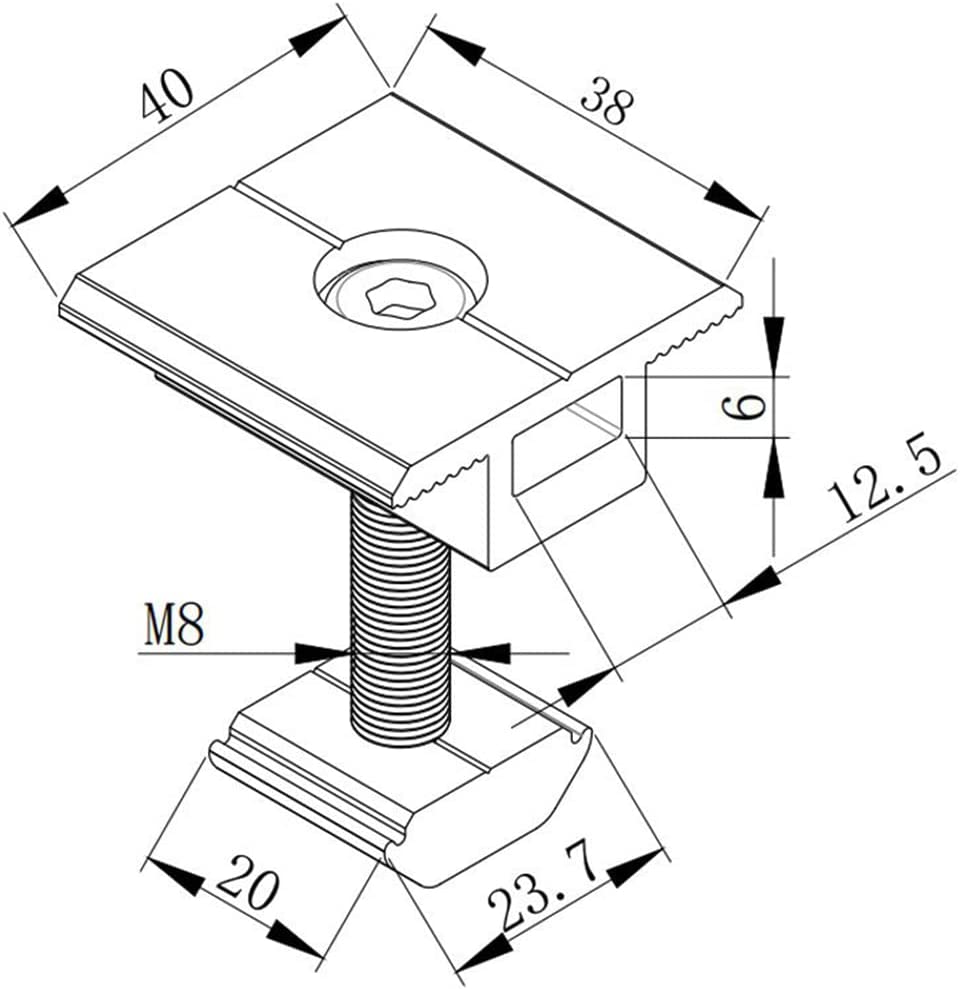 10pcs Photovoltaik-Solarmodul-Mittelklemmen-Set Mzy01s 30-35mm