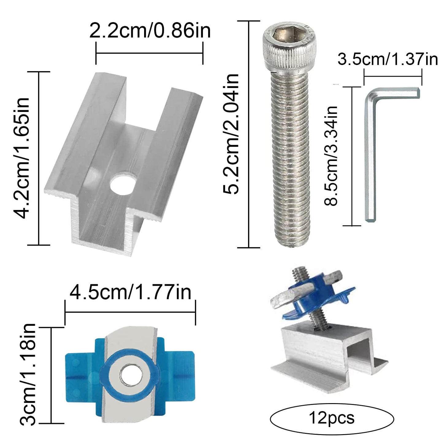 10 pcs Photovoltaik-Solarmodul-Mittelklemmen Mzy12