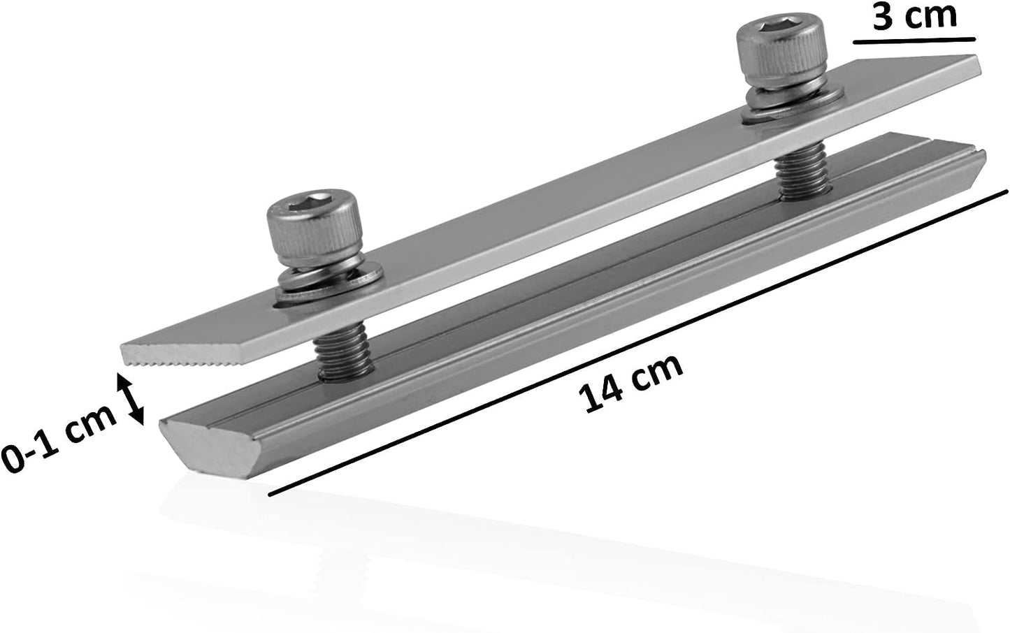 Universal Aluminium Solarmodulschienen Profil Verbinder | Solarbefestigung Verbindung | verstellbarer T-Form Solarmodulträger, Befestigungsmodul | Endklemme, Modulklemme, Montagehalterung