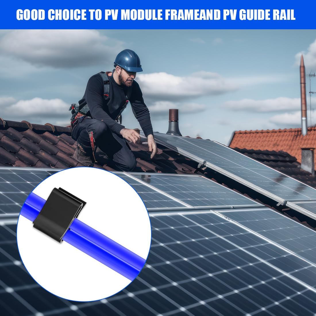 Photovoltaik Drahtclips Kabelclips Schwarz