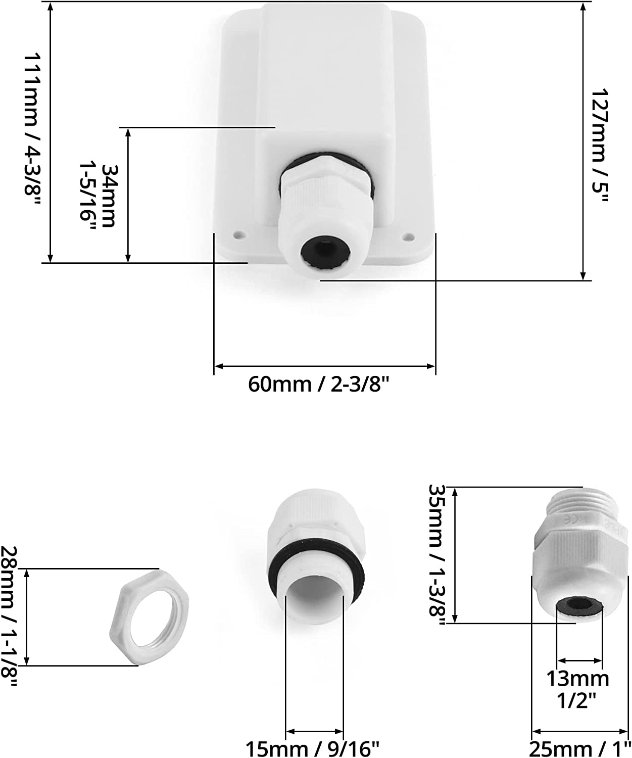 Solar Kabel Eingangsverschraubung Wasserdicht ABS Doppelkabel Kabelverschraubung Box Dachkabel Eingangsverschraubung Solar Panel Anschluss Anschlussdose für Wohnmobil Photovoltaik