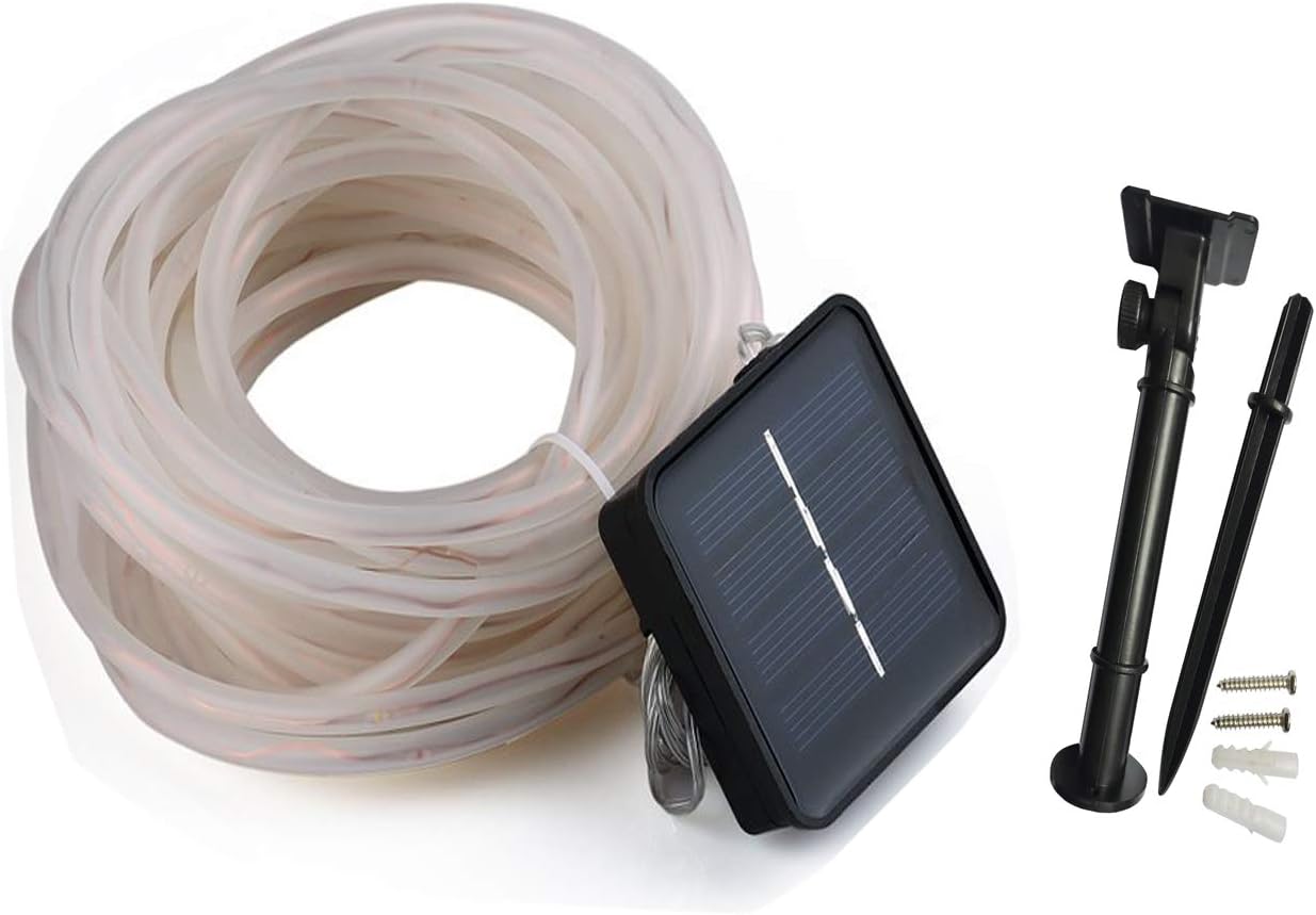 Solar Lichtschlauch Lichterkette,10 Meter 100 LEDs Wasserdicht Außenlichterkette, LED Lichterketten für Hochzeit,Party und Weihnachten,Weihnachtsbeleuchtun