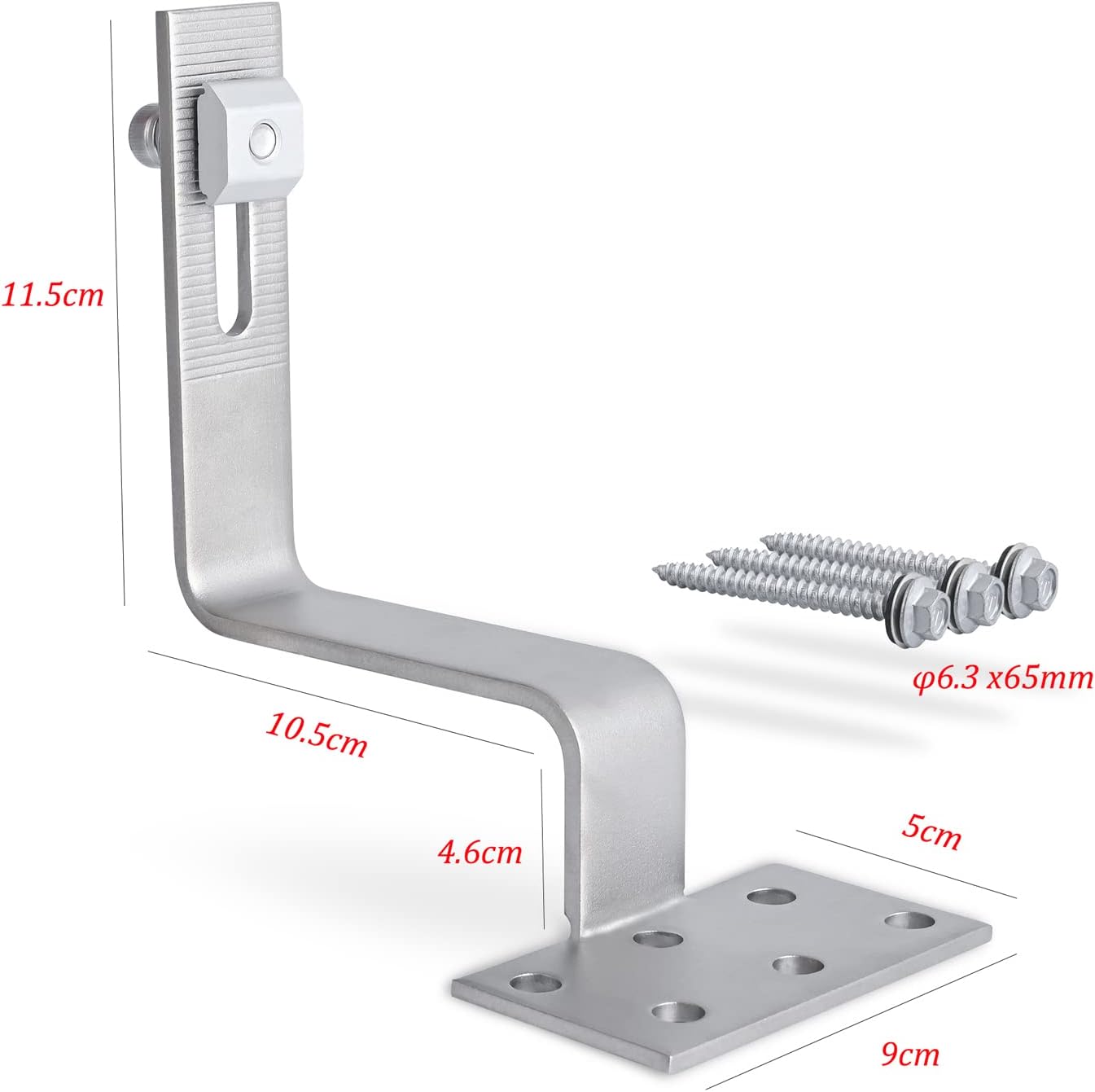 Solar Halterung Ziegeldach Set für1/2/3/4 Module, Upgrade 300MM Aluprofil und Photovoltaik Dachhaken, Solarmodul Halterung Ziegeldach Schwarz Einstellbare Klemmen für Modul Dicke 30mm 35 mm 40mm Mzd01