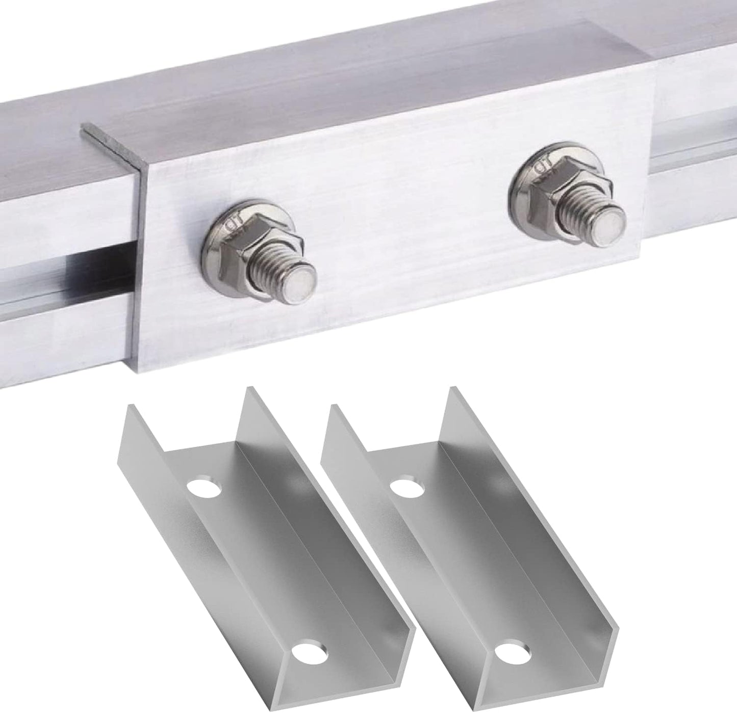 Aluminium C-Profilverbinder für 40x40-Montageschiene PV Solarpanelen | Photovoltaik Solarmodul Schienen Verbinder zur Montage von Aluminiumprofilen | Photovoltaik Montageschiene Zubehör