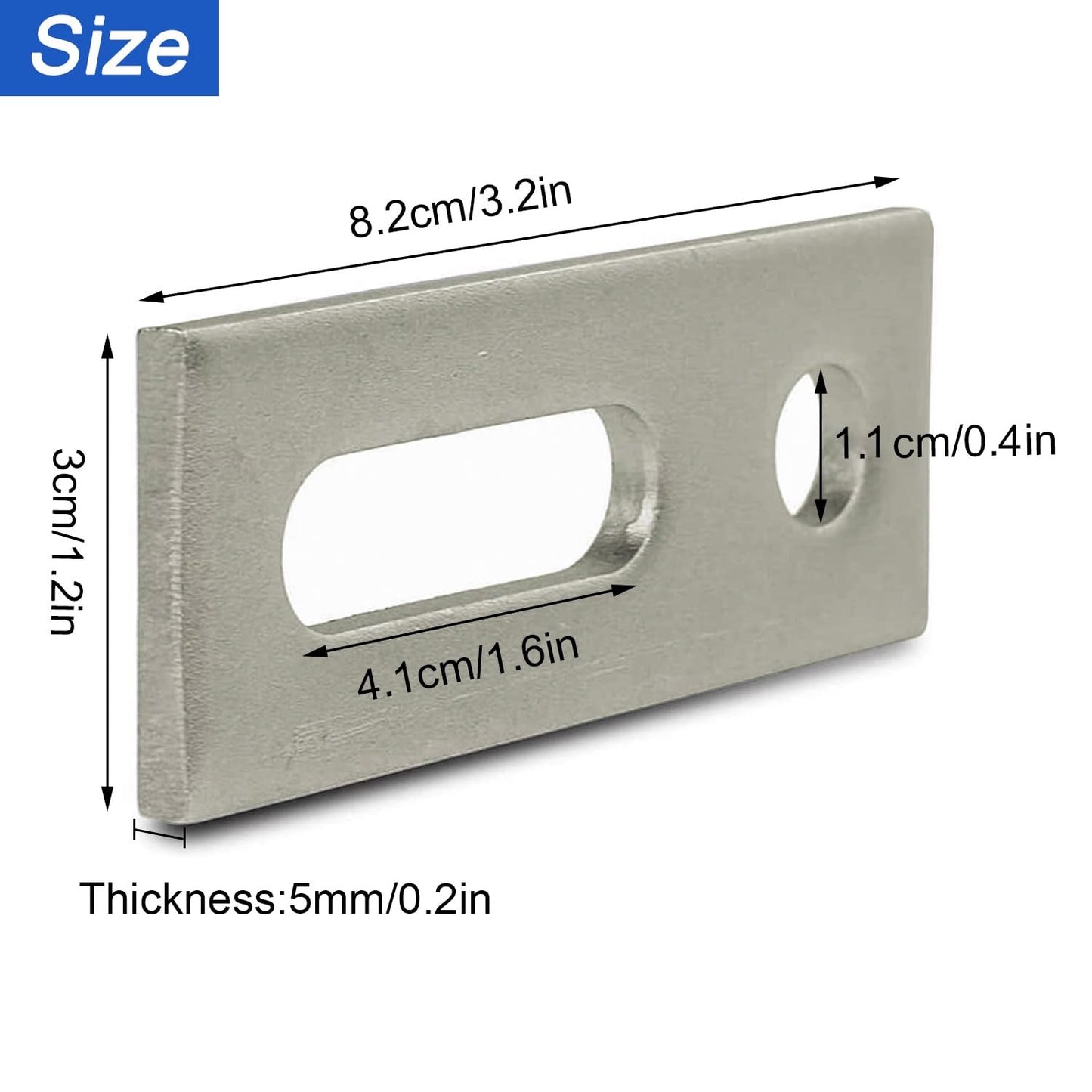 Solarmodul Adapterplatte aus Edelstahl A2 V2A 80x30x5mm für Photovoltaik-Solarmontage M10 Stabschrauben