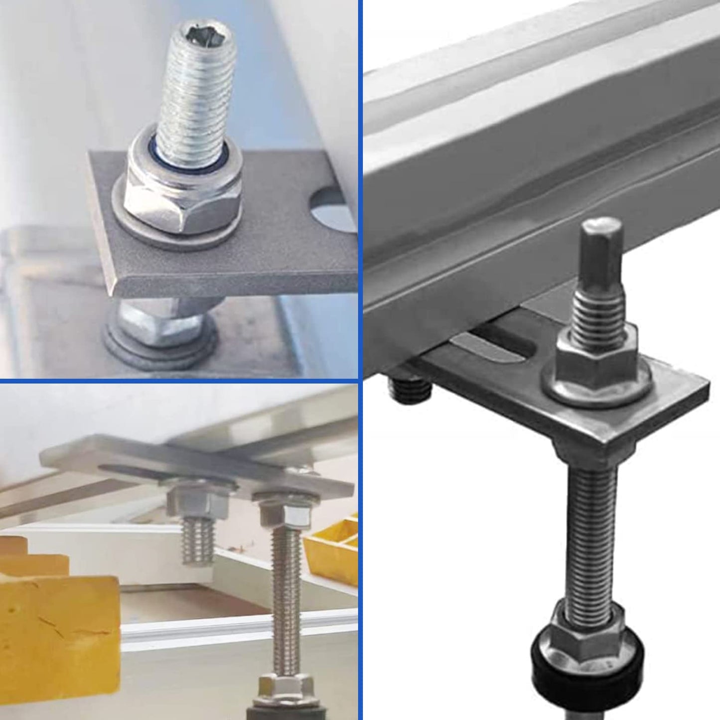 Solarmodul Adapterplatte aus Edelstahl A2 V2A 80x30x5mm für Photovoltaik-Solarmontage M10 Stabschrauben